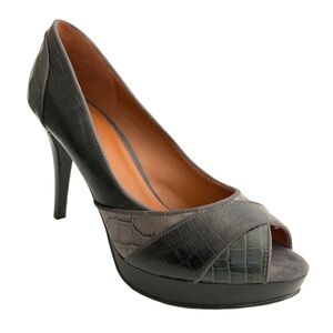 Nine West Color-block Pumps Peep-toe Platform Heels 10